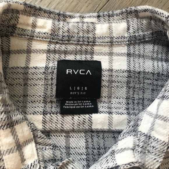 RVCA Boys Plaid Button Top - Picture 2 of 4